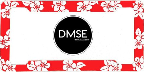 DMSE زهرة الكركديه الاستوائية Aloha Mahalo Hawiian Hawaii غطاء إطار لوحة ترخيص بلاستيكي تصميم ديكور رائع لأي سيارة أو شاحنة (وردي) in Kuwait