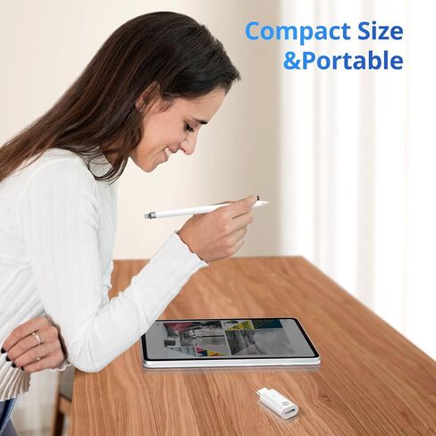 محول شاحن USB C متوافق مع Apple Pencil الجيل الأول (عبوة من قطعتين، شحن فقط)، محول شحن usbc ذكر iPencil الجيل الأول لشاحن USB-c in Saudi Arabia