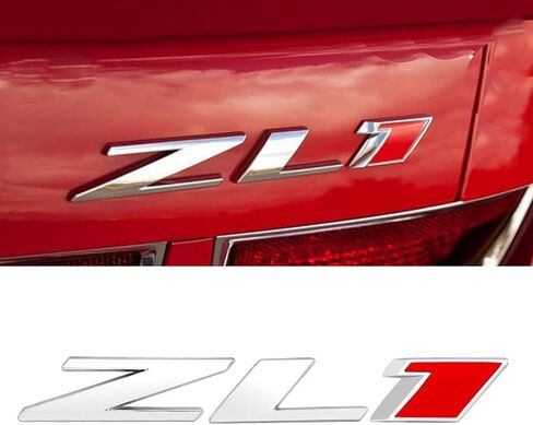 3D Raised Letters ZL1 Emblem Metal with Adhesive Backing for Chevy Comaro Automotive Decoration(Black Red) in Saudi Arabia