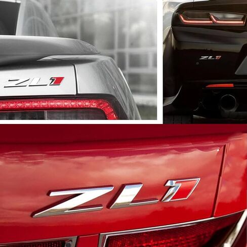 3D Raised Letters ZL1 Emblem Metal with Adhesive Backing for Chevy Comaro Automotive Decoration(Black Red) in Saudi Arabia