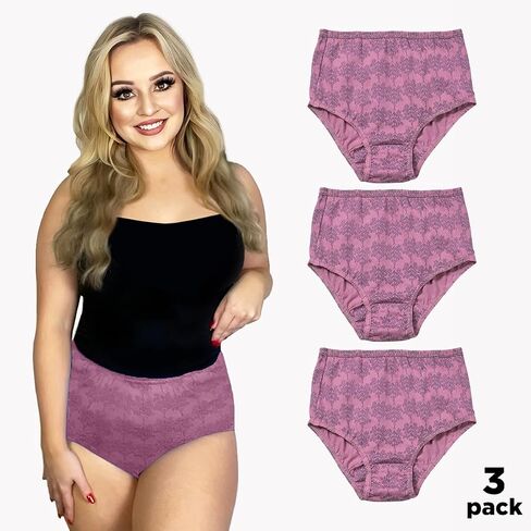 Women's Full-Cut Coverage Panty - 100% Soft Cotton Lady's Brief with Covered Waistband - Pack of 3 in Saudi Arabia
