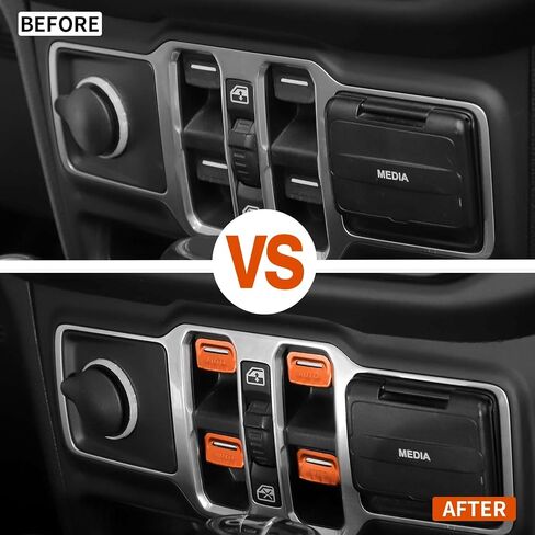 JWWY for JL Center Console Window Control Switch Knob Protection Cover Trim Compatible with 2018-2023+ Jeep Wrangler JL Accessories Black Aluminum Alloy in Saudi Arabia