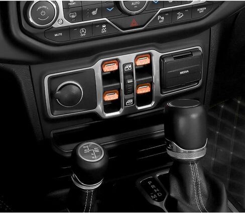 JWWY for JL Center Console Window Control Switch Knob Protection Cover Trim Compatible with 2018-2023+ Jeep Wrangler JL Accessories Black Aluminum Alloy in Saudi Arabia