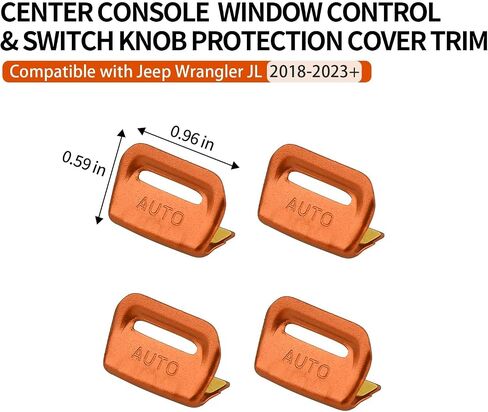 JWWY for JL Center Console Window Control Switch Knob Protection Cover Trim Compatible with 2018-2023+ Jeep Wrangler JL Accessories Black Aluminum Alloy in Saudi Arabia