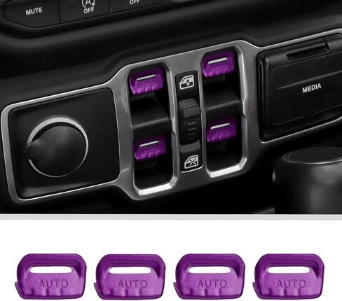 JWWY for JL Center Console Window Control Switch Knob Protection Cover Trim Compatible with 2018-2023+ Jeep Wrangler JL Accessories Black Aluminum Alloy in Saudi Arabia