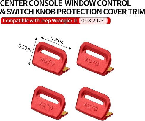 JWWY for JL Center Console Window Control Switch Knob Protection Cover Trim Compatible with 2018-2023+ Jeep Wrangler JL Accessories Black Aluminum Alloy in Saudi Arabia