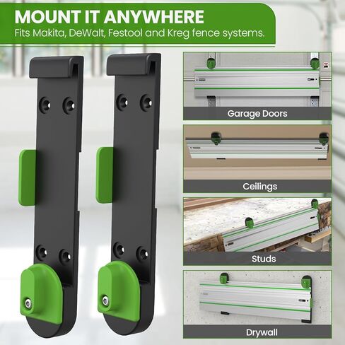 نظام رف المسار النهائي، حامل دليل منشار المسار، رفوف سكة دليل منشار المسار، منظم سكة منشار المسار، نظام تخزين المسار لتركيب معظم أنظمة المسار، مجموعة من اثنين in Kuwait