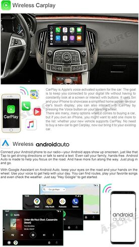 وحدة ملاحة راديو ستيريو للسيارة مقاس 9 بوصات من ASURE لسيارة Buick Lacrosse Allure 2010-2013 باللون الرمادي، 4Core 2+32GB مستقبل Carplay Android التلقائي، شاشة لمس عالية الدقة 1280x800 in Kuwait