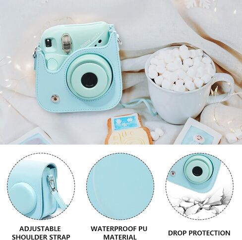 CAIYOULE Case for Fujifilm Instax Mini 7+/7s/7c Instant Film Camera Protective Bag with Adjustable Shoulder Straps(No Camera)-Brown in Saudi Arabia