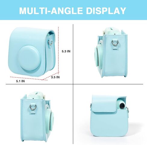 CAIYOULE Case for Fujifilm Instax Mini 7+/7s/7c Instant Film Camera Protective Bag with Adjustable Shoulder Straps(No Camera)-Brown in Saudi Arabia