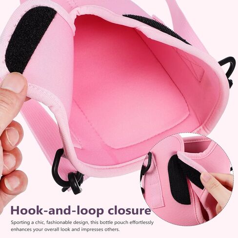 HEALLILY Water Bottle Carrier Bag with Phone Pocket Tumbler Water Bottle Holder Pouch with Adjustable Strap Bottle Sling for Travel Outdoor Sport Pink in Saudi Arabia