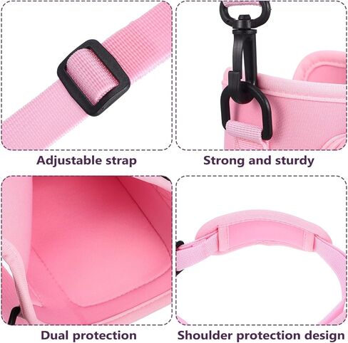 HEALLILY Water Bottle Carrier Bag with Phone Pocket Tumbler Water Bottle Holder Pouch with Adjustable Strap Bottle Sling for Travel Outdoor Sport Pink in Saudi Arabia