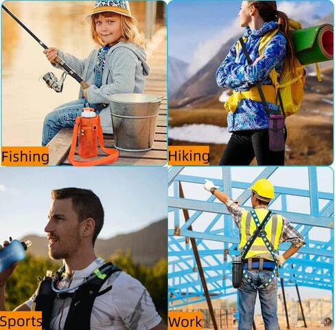 عبوتان من حامل زجاجات المياه، حقيبة زجاجات محمولة لحمل زجاجات المياه مع حزام كتف قابل للتعديل وغطاء زجاجة مياه للرياضة والمشي لمسافات طويلة والتخييم in Kuwait