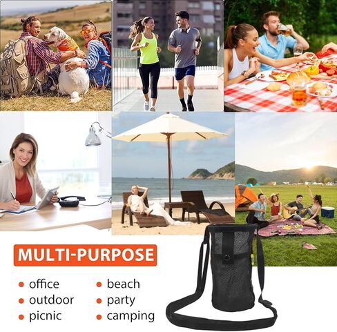 عبوتان من حامل زجاجات المياه، حقيبة زجاجات محمولة لحمل زجاجات المياه مع حزام كتف قابل للتعديل وغطاء زجاجة مياه للرياضة والمشي لمسافات طويلة والتخييم in Kuwait