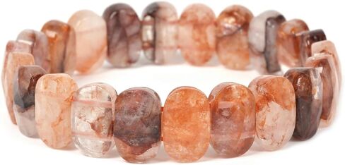 Gem Semi Precious Gemstone 14mm Faceted Oval Beads Stretch Bracelet 7 Inch Unisex in Saudi Arabia