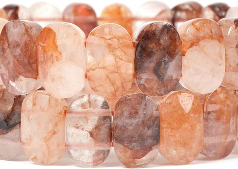 Gem Semi Precious Gemstone 14mm Faceted Oval Beads Stretch Bracelet 7 Inch Unisex in Saudi Arabia