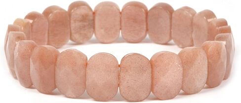 Gem Semi Precious Gemstone 14mm Faceted Oval Beads Stretch Bracelet 7 Inch Unisex in Saudi Arabia