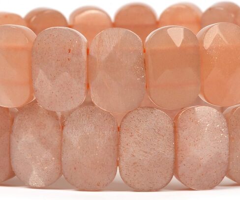 Gem Semi Precious Gemstone 14mm Faceted Oval Beads Stretch Bracelet 7 Inch Unisex in Saudi Arabia
