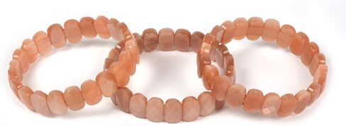 Gem Semi Precious Gemstone 14mm Faceted Oval Beads Stretch Bracelet 7 Inch Unisex in Saudi Arabia