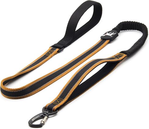 Dog Leash, 5-6 Ft Reflective Dog Walking Training Shock Absorbing Bungee Leashes, 2 Padded Traffic Handle Extra Control, for Medium and Large Duty Dogs - Blue in Saudi Arabia