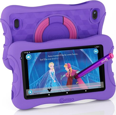 تابلت Contixo Kids V10+، 7 بوصات HD، للأعمار من 3 إلى 7 سنوات، تابلت للأطفال الصغار مع كاميرا، مراقبة أبوية، أندرويد 10، 16 جيجا، واي فاي، تابلت تعليمي للأطفال مع تطبيقات معتمدة من المعلمين وحقيبة مقاومة للأطفال، أرجواني in Kuwait