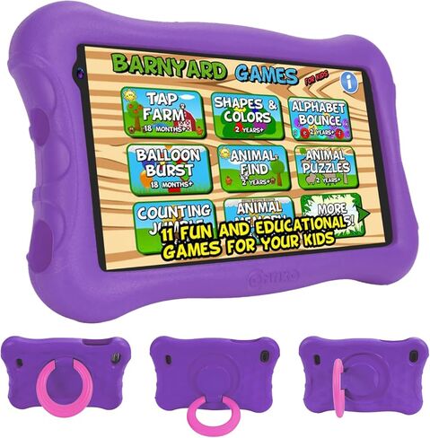 تابلت Contixo Kids V10+، 7 بوصات HD، للأعمار من 3 إلى 7 سنوات، تابلت للأطفال الصغار مع كاميرا، مراقبة أبوية، أندرويد 10، 16 جيجا، واي فاي، تابلت تعليمي للأطفال مع تطبيقات معتمدة من المعلمين وحقيبة مقاومة للأطفال، أرجواني in Kuwait