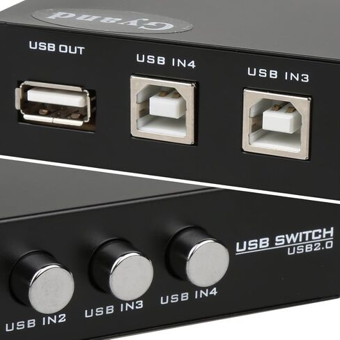 موزع الطابعة، 4 منافذ USB 2.0، موزع تبديل ماسح ضوئي يدوي للطابعة، 4 قطع إلى محول مقسم واحد، 4 كابلات طابعة USB A إلى B in Kuwait