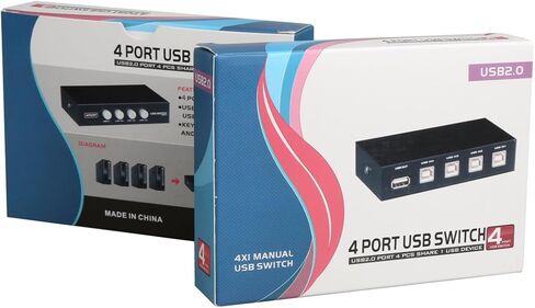 موزع الطابعة، 4 منافذ USB 2.0، موزع تبديل ماسح ضوئي يدوي للطابعة، 4 قطع إلى محول مقسم واحد، 4 كابلات طابعة USB A إلى B in Kuwait