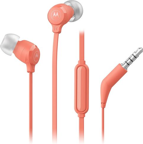 Motorola Earbuds 3-S Wired Earbuds with Microphone - Corded in-Ear Headphones, Comfortable Lightweight Silicone Ear Buds, Non-Tangle Flat Cable, 9.4mm Drivers Clear Bass Sound - Black in Kuwait