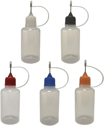 15 Pack 30ml Multi Color Caps Needle Bottle dropper bottle eliquid bottle liquid bottle squeeze bottle Steel Needle TIP Dropper Bottles in Kuwait