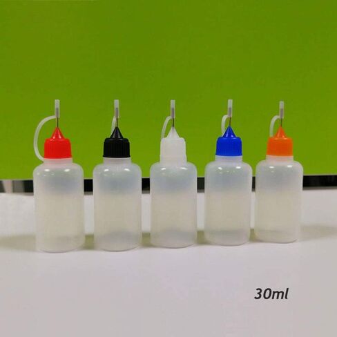15 Pack 30ml Multi Color Caps Needle Bottle dropper bottle eliquid bottle liquid bottle squeeze bottle Steel Needle TIP Dropper Bottles in Kuwait