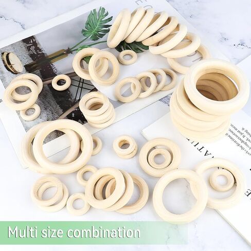 Unfinished Wooden Rings for Craft, Natural Wood Rings without Paint for Pendant Connectors, Jewelry, DIY Making, Crafts & Home Decor (45mm, 20 Pack) in Saudi Arabia