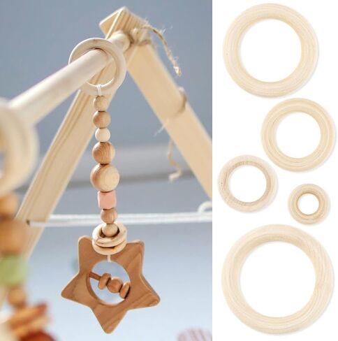 Unfinished Wooden Rings for Craft, Natural Wood Rings without Paint for Pendant Connectors, Jewelry, DIY Making, Crafts & Home Decor (45mm, 20 Pack) in Saudi Arabia
