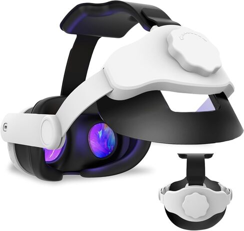 حزام الرأس لـ Oculus Quest 3، استبدال حزام Elite قابل للتعديل، راحة معززة، ملحقات VR خالية من ضغط الوجه، قابلة للتعديل وخفيفة الوزن in Kuwait