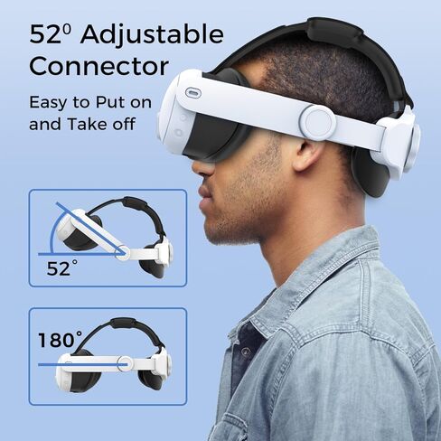 حزام الرأس لـ Oculus Quest 3، استبدال حزام Elite قابل للتعديل، راحة معززة، ملحقات VR خالية من ضغط الوجه، قابلة للتعديل وخفيفة الوزن in Kuwait