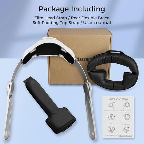 حزام الرأس لـ Oculus Quest 3، استبدال حزام Elite قابل للتعديل، راحة معززة، ملحقات VR خالية من ضغط الوجه، قابلة للتعديل وخفيفة الوزن in Kuwait