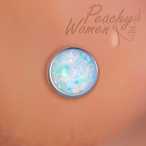 Opal Ear Studs For Women - Dainty 925 Silver White Opal Ear Studs Set - 3mm Opal Earring Stud Jewelry 22G Studs Earrings in Kuwait