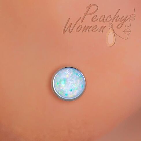 Opal Ear Studs For Women - Dainty 925 Silver White Opal Ear Studs Set - 3mm Opal Earring Stud Jewelry 22G Studs Earrings in Saudi Arabia