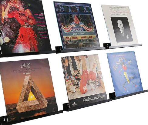 Sooyee 6 Pack Clear Vinyl Holder, Vinyl Record Wall Mount Shelf for 7 Inch Single EP,Acrylic Album Covers for Wall Decor in Office Home,Record Shelf Display,LP Record Storage in Saudi Arabia