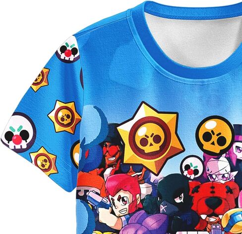 طقم قميص وسروال قصير للأولاد من Brawl Hero Game، قميص صيفي للحفلات الهزلية، ملابس منزلية للأطفال من عمر 4 إلى 12 سنة in Kuwait