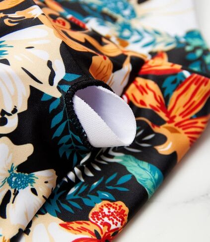 طقم بيكيني نسائي برقبة واسعة وعقدة أمامية قصيرة وخصر عالٍ ومطبوع من الأسفل مطبوع عليه تانكيني رياضي in Kuwait