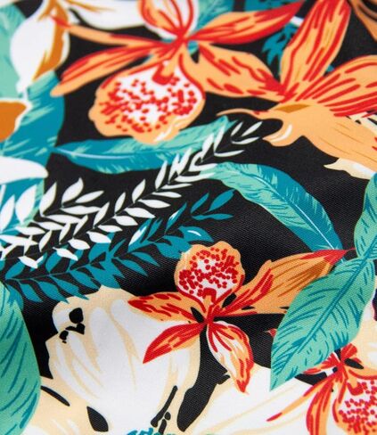 طقم بيكيني نسائي برقبة واسعة وعقدة أمامية قصيرة وخصر عالٍ ومطبوع من الأسفل مطبوع عليه تانكيني رياضي in Kuwait