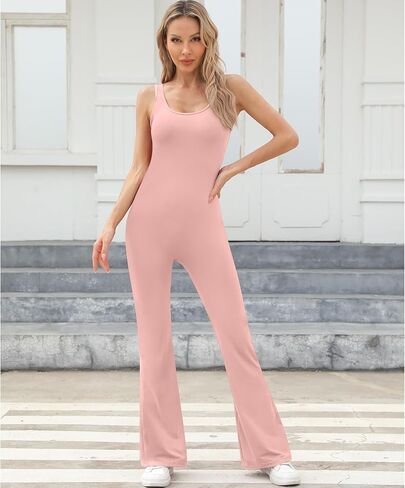 جمبسوت LILBETTER للنساء، جمبسوت بدون خياطة لليوجا قطعة واحدة، قطع علوية بدون أكمام، جمبسوت للتمرين in Kuwait