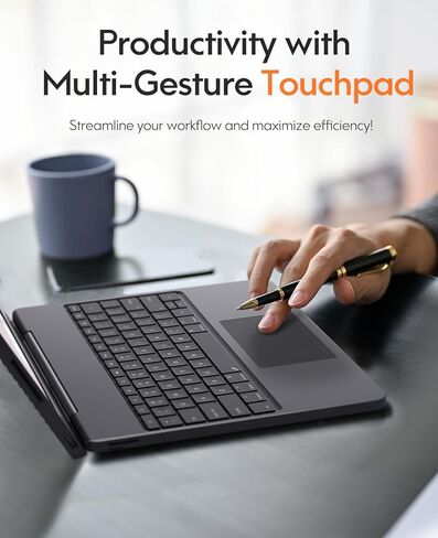 حافظة لوحة مفاتيح CHESONA لجهاز ipad pro 12.9 بوصة (6th، 5th، 4th، 3rd Gen-2022،2021،2020،2018)، حافظة لوحة مفاتيح لقاعدة الإرساء 5 في 1 مع لوحة لمس HDMI/متعددة الإيماءات / إضاءة خلفية بـ 7 ألوان، أسود in Kuwait