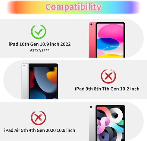 حافظة Wollony لجهاز iPad الجيل العاشر 10.9 بوصة 2022 حافظة للأطفال البنات مع واقي شاشة وحزام كتف وأجنحة فراشة وحامل قلم رصاص وحافظات غطاء هجينة لطيفة لجهاز iPad 10th Gen 10.9 بوصة أبيض in Saudi Arabia
