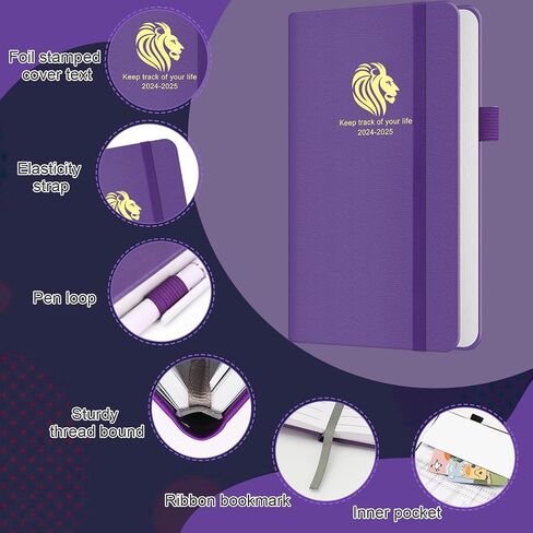 2024-2025 Pocket Planner - July 2024 - December 2025, Small Pocket Calendar 2024-2025, Academic Planner, Weekly Monthly Planner, 3.5" x 6.7", Purple in Saudi Arabia