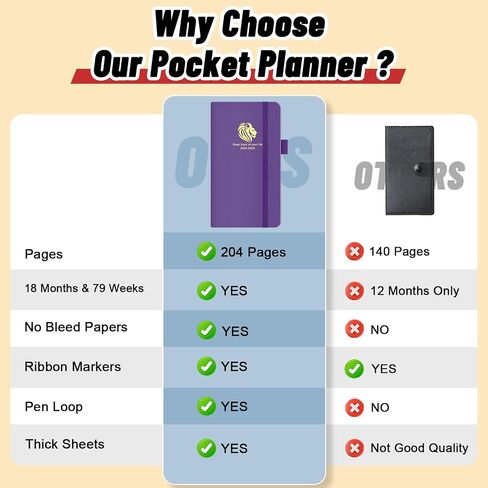 2024-2025 Pocket Planner - July 2024 - December 2025, Small Pocket Calendar 2024-2025, Academic Planner, Weekly Monthly Planner, 3.5" x 6.7", Purple in Saudi Arabia