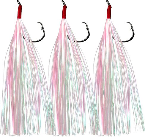 Dr.Fish 10 Pack Teaser Hooks for Hi/Lo Rig Fluke Flounder Rig Sea Bass Rig Octopus Circle Hooks Replacement Hook Saltwater Fishing Hooks Surf Fishing Striper Snapper in Saudi Arabia