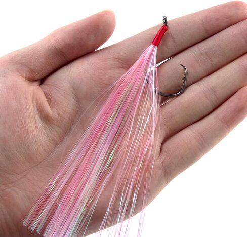 Dr.Fish 10 Pack Teaser Hooks for Hi/Lo Rig Fluke Flounder Rig Sea Bass Rig Octopus Circle Hooks Replacement Hook Saltwater Fishing Hooks Surf Fishing Striper Snapper in Saudi Arabia