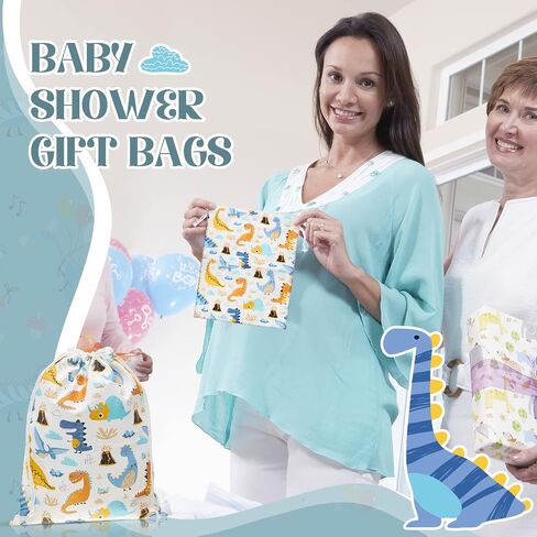 Tessco 2 Pcs Baby Shower Bags Boho Drawstring Greenery Fabric Floral Canvas Gift Bags 20‘'/ 12'' Reusable Gift Wrap for Baby Shower Gender Reveal Birthday Party Favors in Saudi Arabia